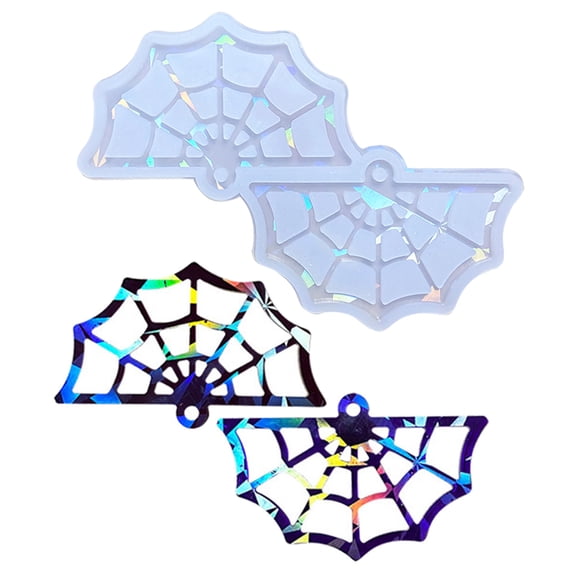 Halloween Spiderweb Silicone Molds Handmade Crafts Resin Molds Keyring Earring Pendant Making Tool