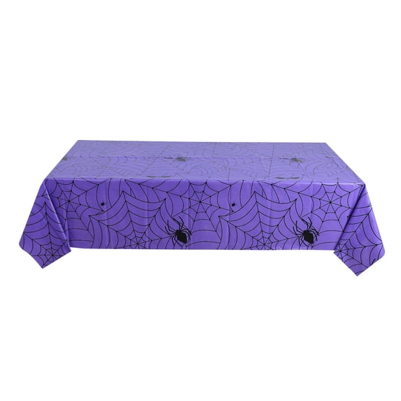 Halloween Spiderweb Tablecloth Rectangular Plastic Spider Web Table Cloth Large Size Table Covers for Home Decor Halloween Party Decorations