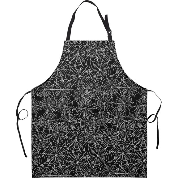 Halloween Spiderwebs Black Aprons For Women Men Holiday Farmhouse Bib Aprons with Adjustable Neck Waterproof for Cooking Waitress Chef Grill Bar Baking BBQ Barista