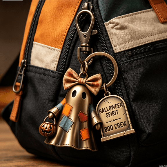 Halloween Spirit Boo Ghost Keychain - Cute Charm & Witchy Accessory Gift Box Set,Cute Fall Gift for Any Occasion Fun 1pcs
