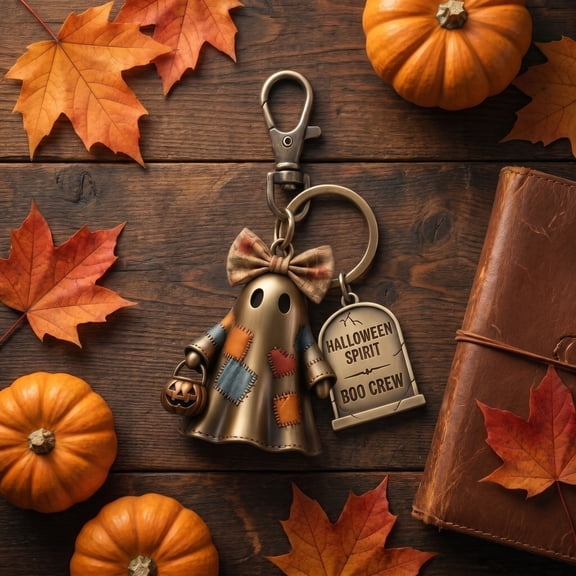 Halloween Spirit Boo Ghost Keychain - Cute Charm & Witchy Accessory Gift Box Set, halloween decor, complete packaged decor key accessory 1pcs