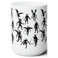 thumbnail image 1 of Halloween Spirits Demonology Devil Monsters Ceramic Mug 15oz Coffee Cup, 1 of 4