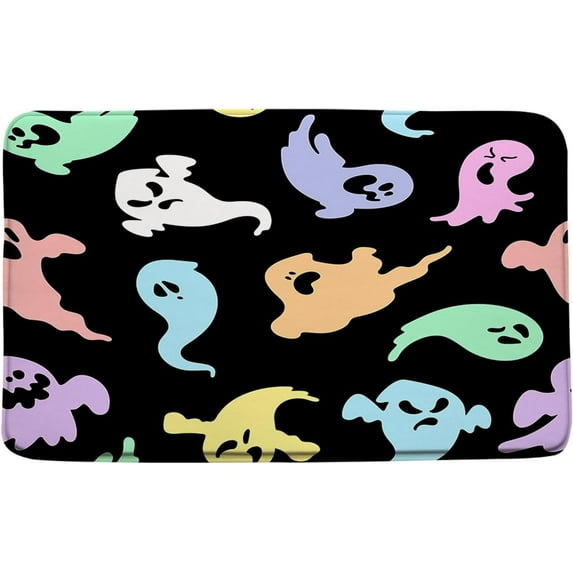 Halloween Spooky Bath Mat Cute Funny Ghost Scary Horror Gothic Fantasy Cartoon Colorful Bathroom Kitchen Rugs,19.7x31.5 Inch