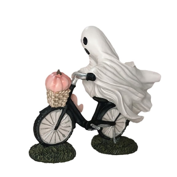 Halloween Spooky Biker Ghosts — Pink Pumpkins with Eerie Shadows, Halloween Decorations for Snack Tables, Dessert Stations & Halloween Party Setups — great for Costume Parties with spooky setups