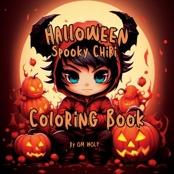 Halloween Spooky Chibi Coloring Book, (Paperback)
