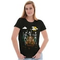 thumbnail image 1 of Halloween Spooky Dancing Skeletons Womens Slim Fit Graphic Tee Brisco Brands S, 1 of 5
