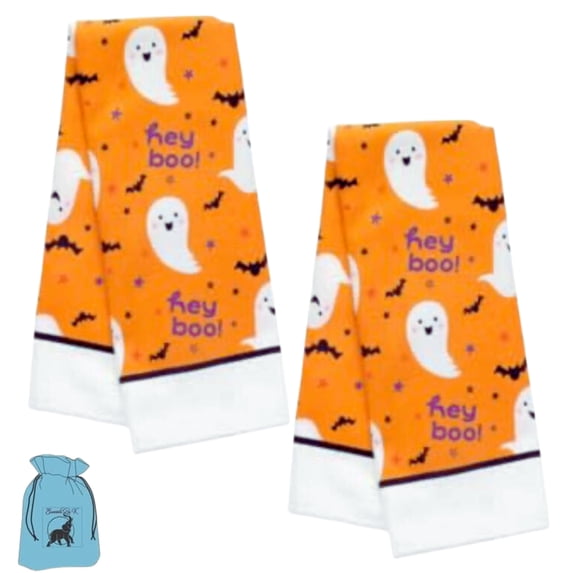 Halloween Spooky Decorative Kitchen Towels 25x15 in for Home Dining Table Linen Cooking Baking Hand Cleaning Bathroom Drying Dish Dishcloth Holiday Party Decoration Housewarming Gift - Pack of 2