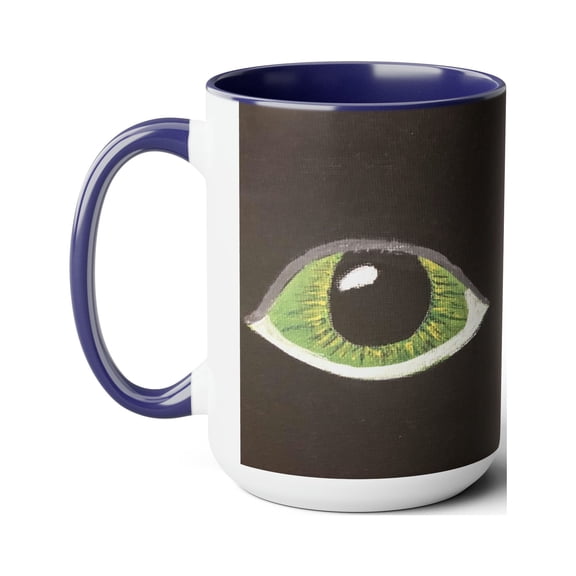 Halloween Spooky Eyes Two-Tone Coffee Mugs, 15oz