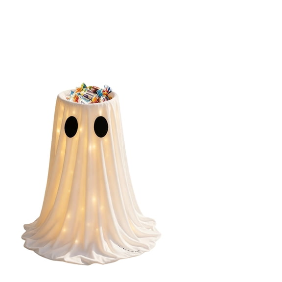 Halloween Spooky Ghost Candy Bowls  White Robes with Eerie Glows, Halloween Decorations for Front Yard Pathways, Trick or Treat Routes & Outdoor Haunted Displays  perfect for Trick or Treat Nights