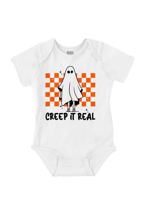 Halloween Spooky Ghost Creep It Real Romper Boys or Girls Infant Baby Brisco Brands 18M