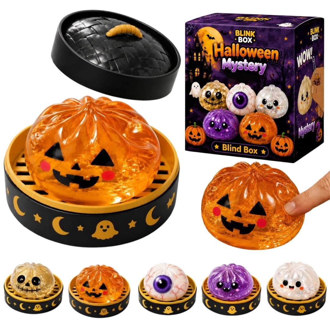 Halloween Spooky Ghost Dumpling Squishies, 2026 New Spooky Ghost Fidget Toys with Steamer Stress Balls Stress Relief Fidget Sensory for Holiday & Birthday Gifts(A002)