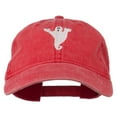 thumbnail image 1 of Halloween Spooky Ghost Embroidered Washed Dyed Cap - Red OSFM, 1 of 5