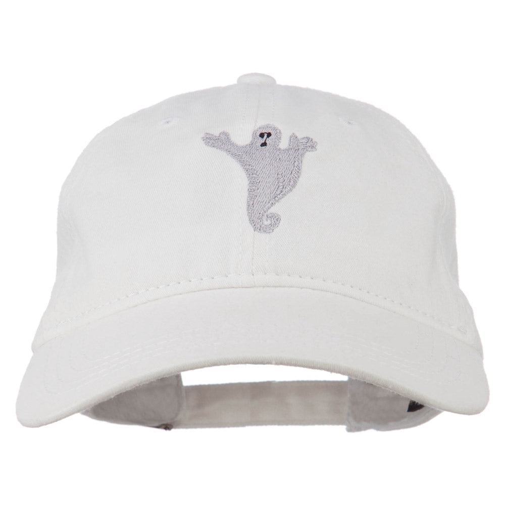 Halloween Spooky Ghost Embroidered Washed Dyed Cap - White OSFM ...