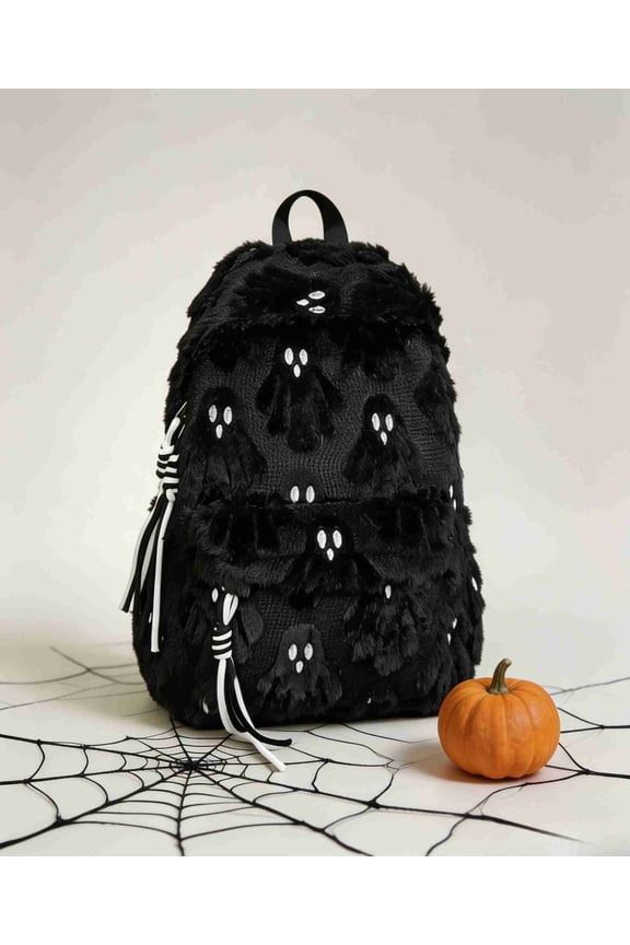 Halloween Spooky Ghost Pattern Laptop Backpack, 14 inch Large Capacity, Water Resistant Lightweight Travel School Notebook Backpack