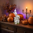 thumbnail image 1 of Halloween Spooky Ghost Skeleton Figurine, White-a Resin Ghost Statue with Graveyard Ghost Scene Skull, Mini Ghost Decor for Halloween Decorations, Indoor Tabletop Home Decor, 1 of 6