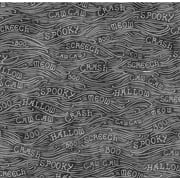 Maywood Studio Halloween Spooky Hollow Wavy Text on Black 100% Cotton By the Yard