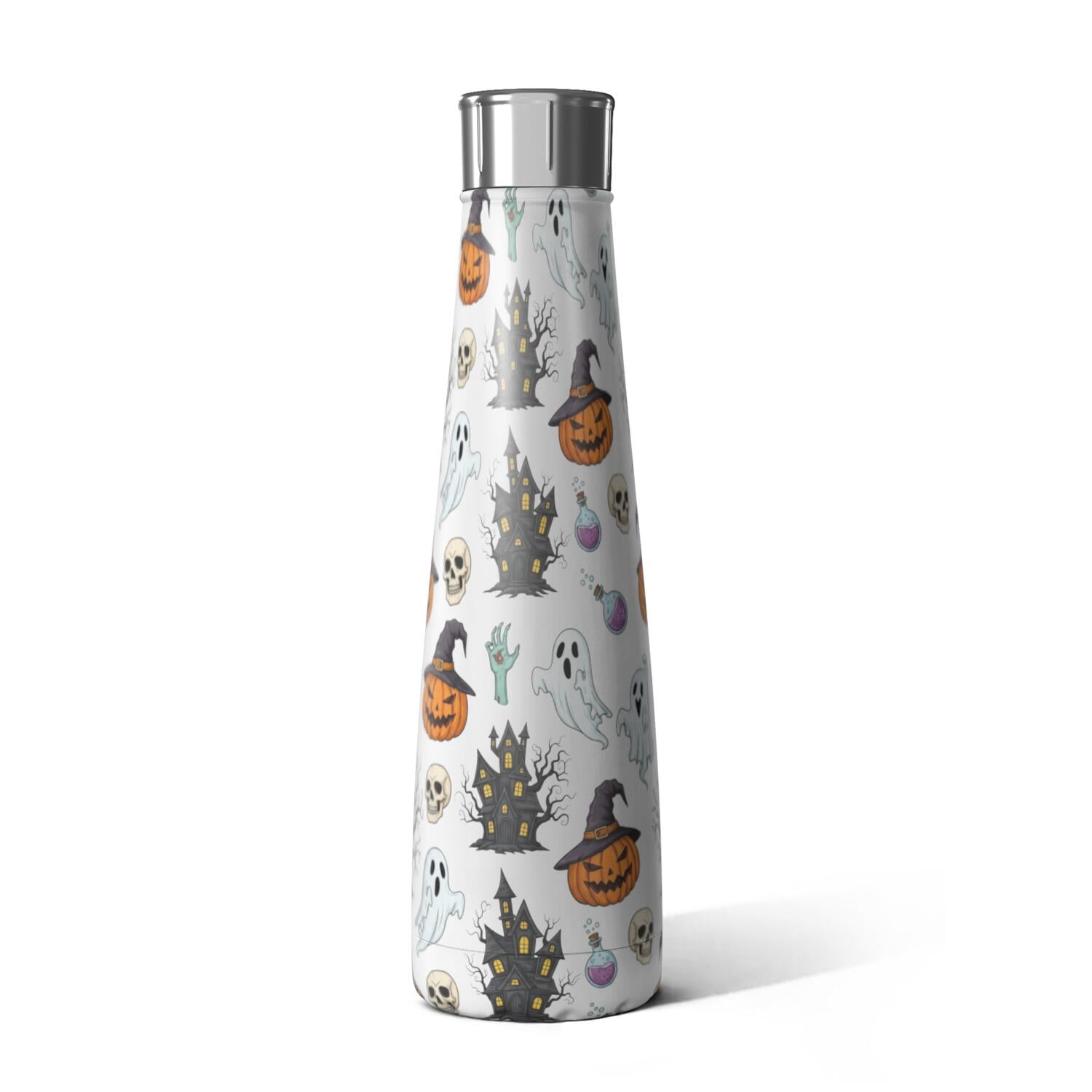 Halloween Spooky Icons Pattern Cola Shaped Water Bottle 1 Pack, Vacuum ...