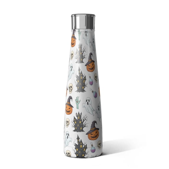 Halloween Spooky Icons Pattern Cola Shaped Water Bottle 1 Pack, Vacuum ...