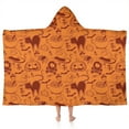 thumbnail image 1 of Halloween Spooky Icons Pattern Hooded Bath Towel，50"x30" for Ages 3 To 12 Kids, Quick Dry Lightweight Soft Microfiber Hood Beach Towel Cover Up for Kids, 1 of 7