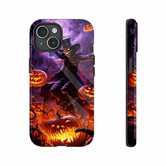 Halloween Spooky Jack-O-Lantern Phone Case for Teens & Adults, Glowing Pumpkin Design, Compatible with iPhone 11/12/13/14/15/16 (Pro Max/Plus)