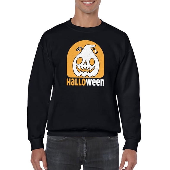 Halloween Spooky Jack-O-Lantern Sweatshirt Men -Image by Shutterstock, Male 5X-Large