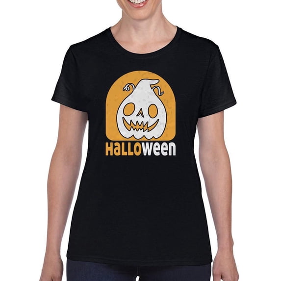 Halloween Spooky Jack-O-Lantern T-Shirt Women -Image by Shutterstock, Female 5X-Large