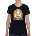 thumbnail image 1 of Halloween Spooky Jack-O-Lantern T-Shirt Women -Image by Shutterstock, Female Medium, 1 of 4