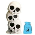 thumbnail image 1 of Halloween Spooky LED Light & Sound Stacked Skulls Icon Statuette, 7-in Battery-Operated Figure Home Table Glow Creepy Centerpiece Party Favor Haunted House Prop Decor Gift with EBK Bag, 1 of 7