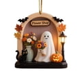 thumbnail image 1 of Halloween Spooky Ornament, 2D Halloween Tree Cute Ghost-Themed Reading Ornament, Ghost Hanging Ornaments Decorative for Holiday Party Craft Supplies Indoor Home Decor 3.15 Inch, 1 of 5