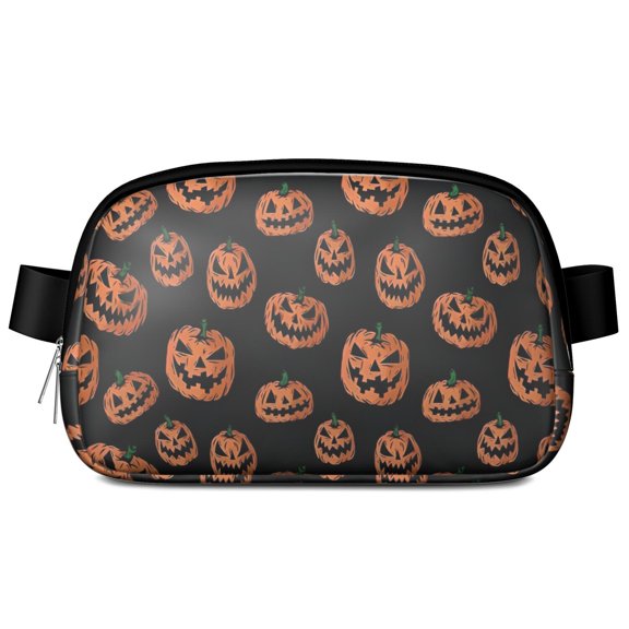 Halloween Spooky Pumpkins Pattern Cute Fanny Packs for Women,Travel Waterproof Crossbody Fanny Bags Waist Purse for Women Anti Theft Adjustable Strap for Running Travel Cycling