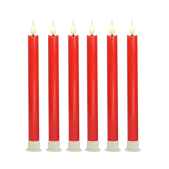 Halloween Spooky Red Candles 6 Pcs — Dripping Wax with Eerie Glow, Halloween Decorations for Porch Ceilings, Tree Branches & Entryway Displays — great for Costume Parties with eerie night atmosphere