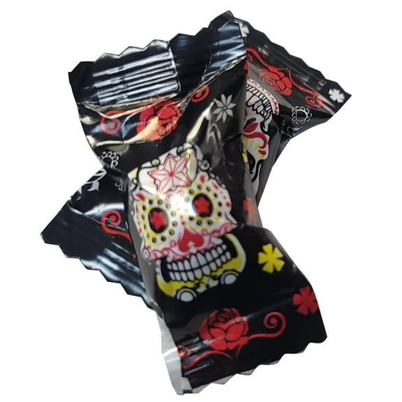 Halloween Spooky Scary Themed Peppermints 100 Count Wrapped - Day of The Dead Design Mint Candy-FRESH