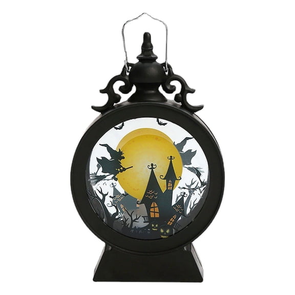 Halloween Spooky Scene Lighted With Witch House Vintage Style Tabletop Decoration For Halloween Party Home Decor