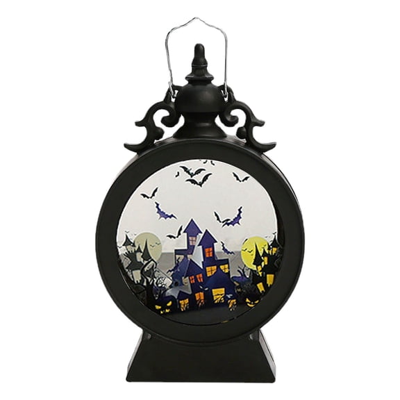 Halloween Spooky Scene Lighted With Witch House Vintage Style Tabletop Decoration For Halloween Party Home Decor