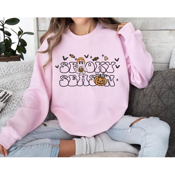 Halloween Spooky Season Embroidered Sweatshirt