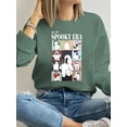 thumbnail image 1 of Halloween Spooky Season Sweatshirt Ghost Print Long Sleeve Shirt for Women, 1 of 4