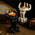 thumbnail image 1 of Halloween Spooky Skeleton Hand Candle Holders Indoor Decorations Skeleton Palm Candlesticks Horror Tabletop Decorations Props Resin Ornaments Candle Stand, 1 of 9