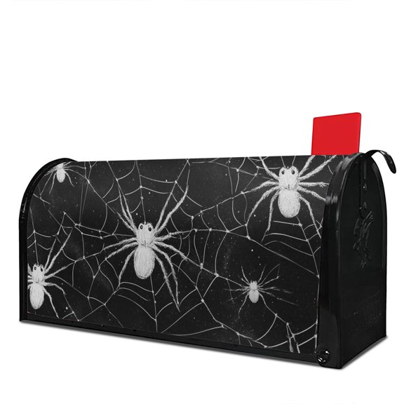 Halloween Spooky Spider Web Mailbox Cover,Magnetic 18x21 Inch Mailbox Wrap Waterproof Durable Fall Welcome Box Wrap for Yard Farmhouse Decorative