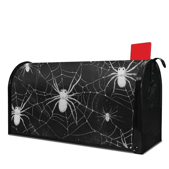 Halloween Spooky Spider Web Mailbox Cover,Magnetic 21x25.5 Inch Mailboxwrap Waterproof Durable Fall Welcome Box Wrap for Rustic Farmhouse Home Decor