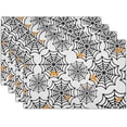 thumbnail image 1 of Halloween Spooky Spider Web Placemats Set of 4 Halloween Scary White Orange Spider Web Washable Non-Slip Heat Resistant 12×18 Inch Thick Linen Place Mats Decorative Fabric Table Mat for Dining Table, 1 of 6