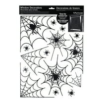 Halloween Spooky Spider Web Window Decorations - Scary Glass Stickers,Removable Horror-Themed Window Clings,Witchy Window Art, Scary Glass Decals for Halloween Parties Home Decor(A)