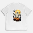 thumbnail image 1 of Halloween Cotton Spooky Tee Ghost Pumpkin Moon Design T Shirt Vintage Retro Graphic Tees Soft Tops White S-5XL, 1 of 4