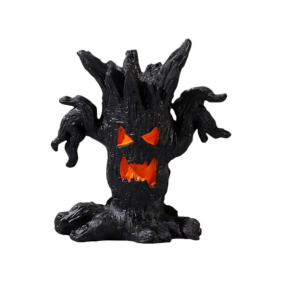 Halloween Spooky Tree Decoration with LED Light, Haunted Black Tree Tabletop Ornament for Indoor Outdoor Party Decor