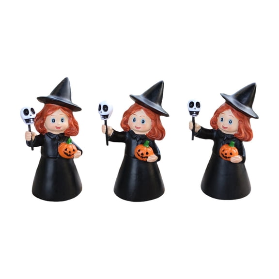 Halloween Spooky Witch Dolls 3 Pcs — White Details with Creepy Shadows, Halloween Decorations for Halloween Parties & Trick or Treat Nights — great for Costume Parties with spooky setups
