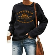 YI XIANG RAN Halloween Squad Sweatshirt Womens Hocus Pocus Long Sleeve Shirts Sanderson Sisters Pullover Tops Blouse