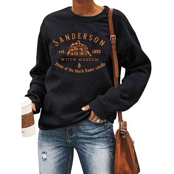 Halloween Squad Sweatshirt Womens Hocus Pocus Long Sleeve Shirts Sanderson Sisters Pullover Tops Blouse
