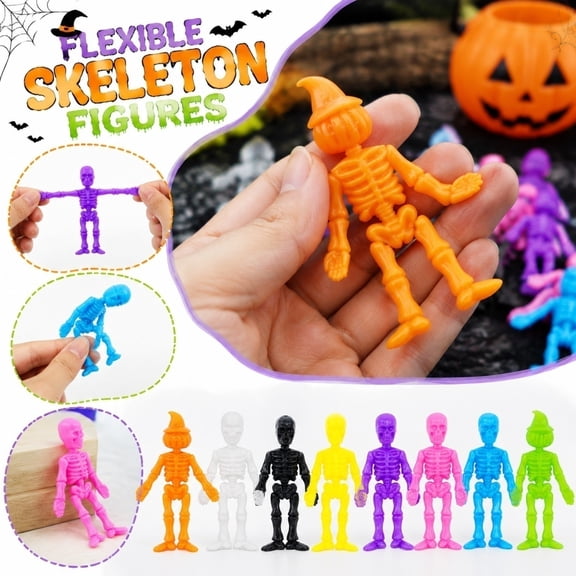 Halloween Squeeze Toys Pack 36 Count | Mini Stretch Skeleton Relaxation Toys | Halloween Party Favors for Student | Trick Or Treat Toys | Halloween Skeleton Decorations