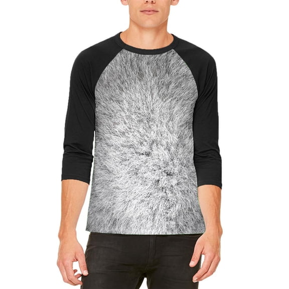 Halloween Squirrel Costume Mens Raglan T Shirt White-Black SM