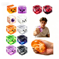 thumbnail image 1 of Halloween Squishy Ice Cube Stress Balls, Glitter Slow Rebound Square Ghost Squishy, Cute Spooky Sensory Toy for Anxiety Relief, Halloween Holiday & Birthday Gift Party Favor, 1PC Purple, 1 of 9