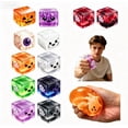 thumbnail image 1 of Halloween Squishy Ice Cube Stress Balls, Glitter Slow Rebound Square Ghost Squishy, Cute Spooky Sensory Toy for Anxiety Relief, Halloween Holiday & Birthday Gift Party Favor, 1PC Green, 1 of 9